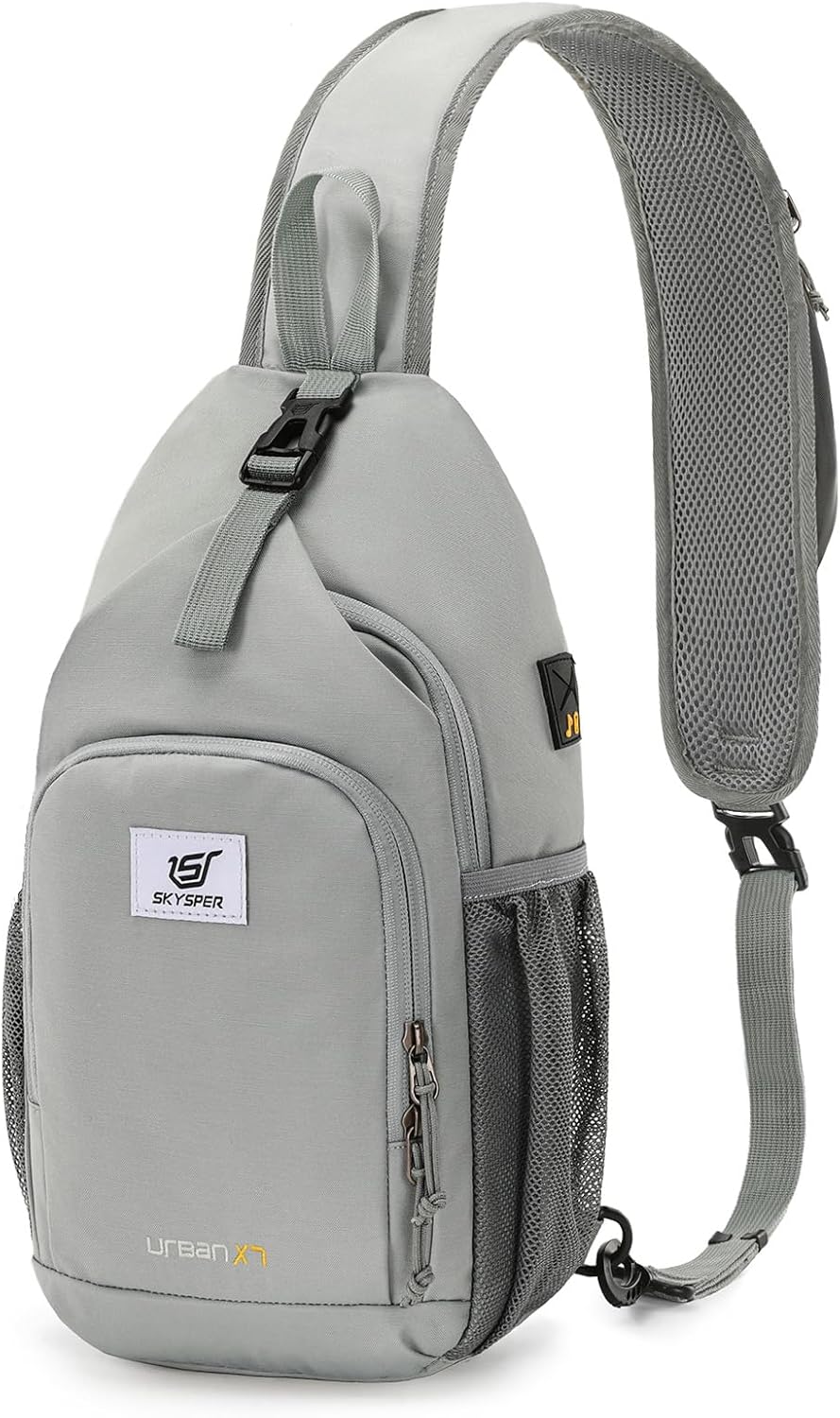 SKYSPER Sling Bag RFID Crossbody Sling Backpack Cross Body Shoulder Bag Travel Hiking Daypack for Women Men(Sagegreen)