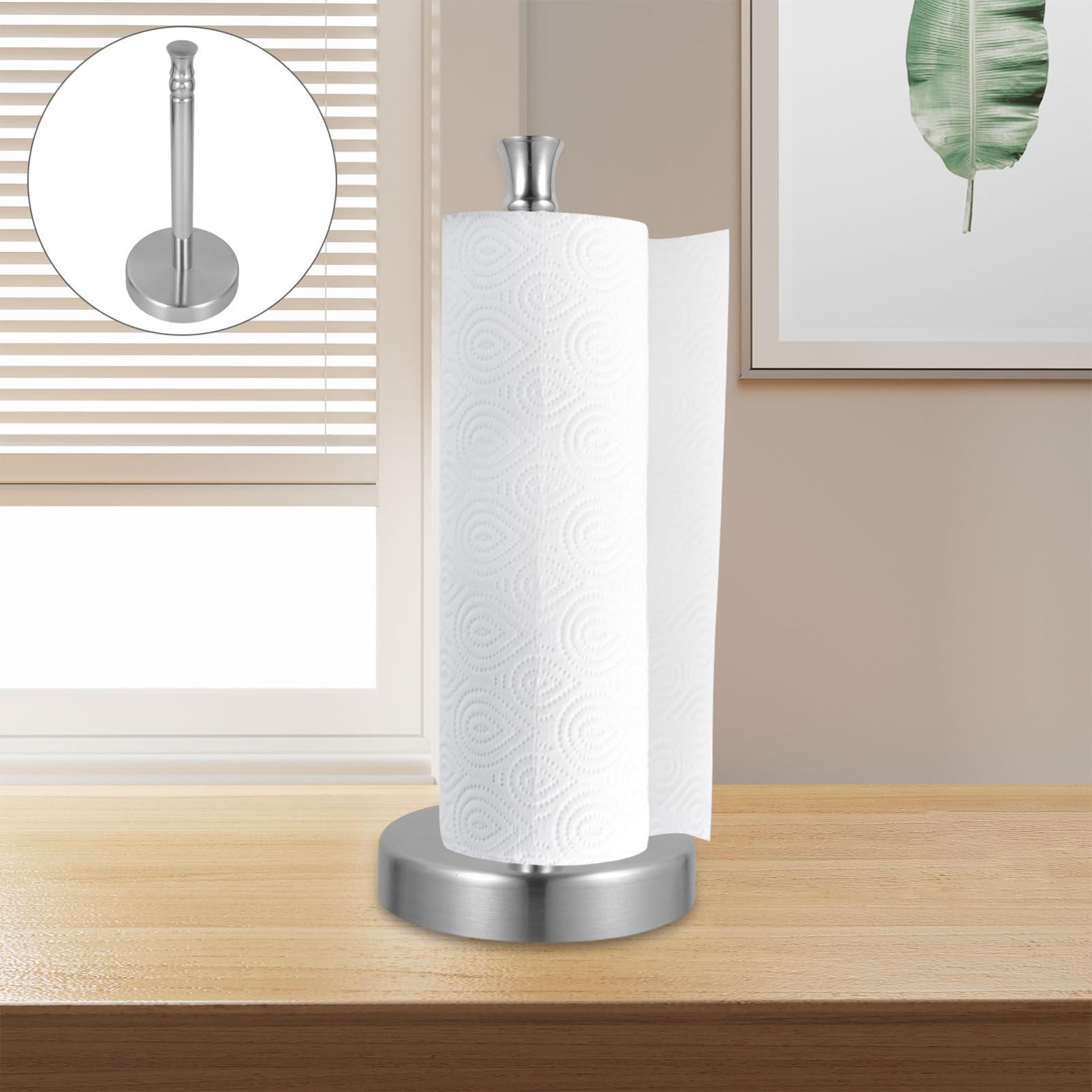SOLUSTRE 2 Pezzi Porta Pezzi da Cucina in Acciaio Inossidabile, Design Verticale per Asciugatutto e Pellicola, Salvaspazio per Piano Cucina