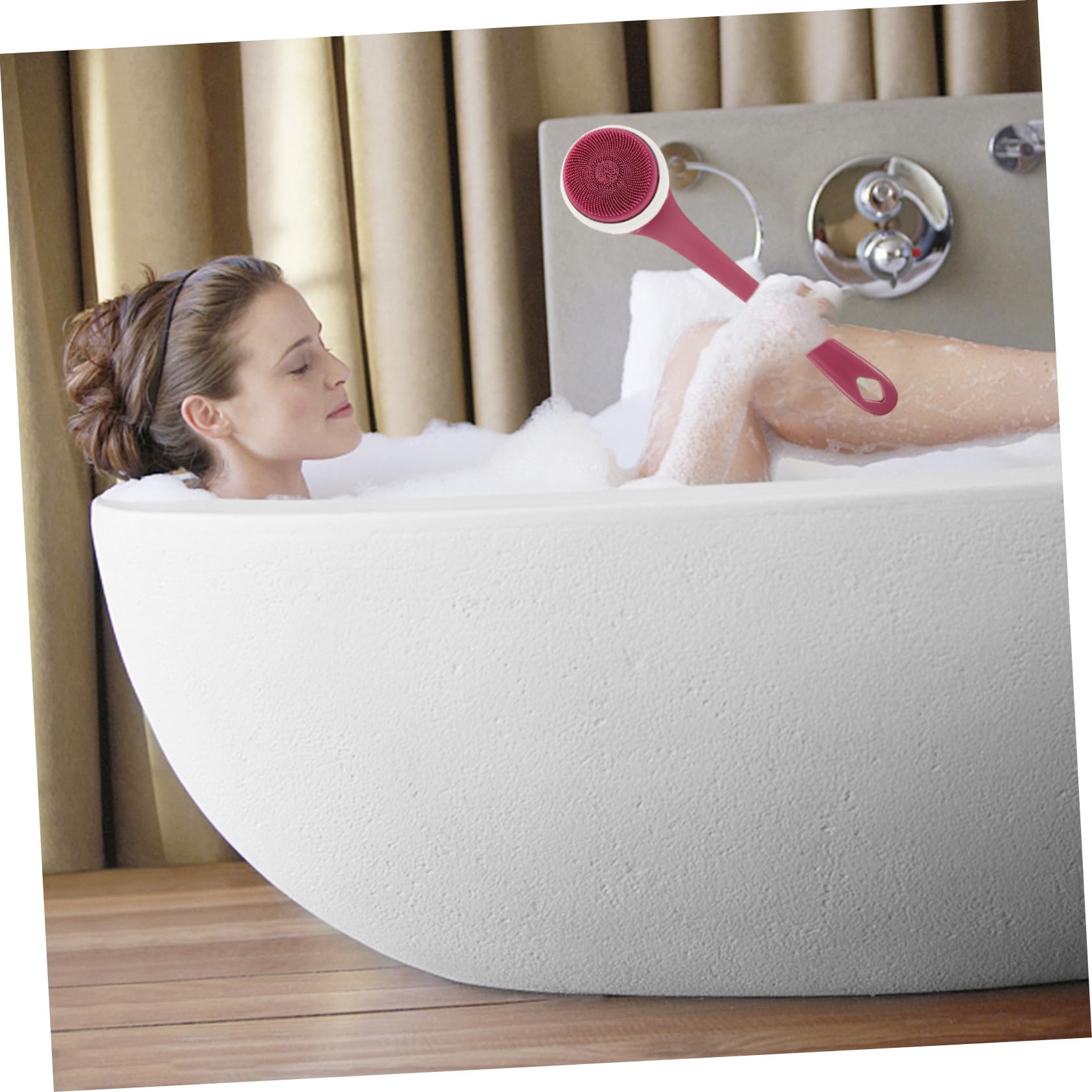 Cepillo de Ducha de Mango Largo Depurador Corporal Reutilizable 3 Velocidades Ajustables y Material de Silicona Resistente al Agua para Exfoliación y Limpieza Diaria