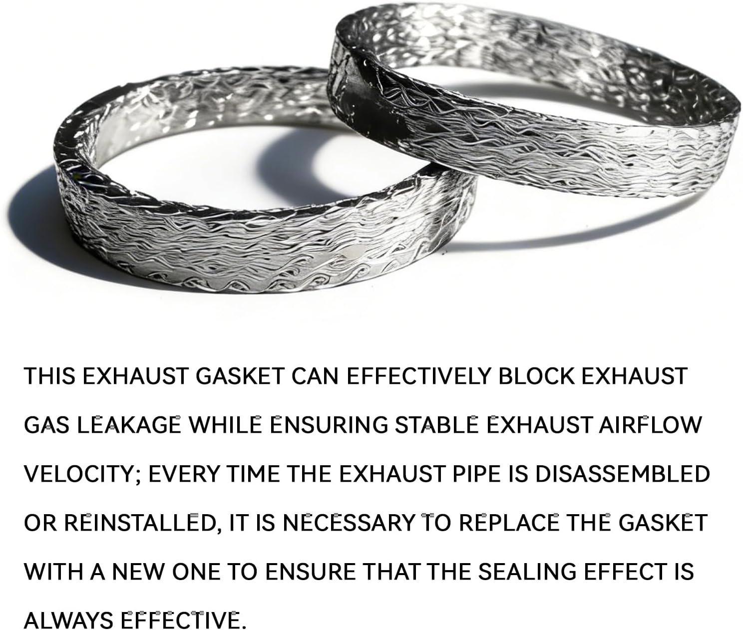 2PCS Exhaust Gasket for Harley Davidson Sportster Dyna Softail Touring, Graphite and Steel Material Flange Exhaust Manifold Pipe Muffler Donut Gasket Sheet, Motorcycle Exhaust Parts Accessories