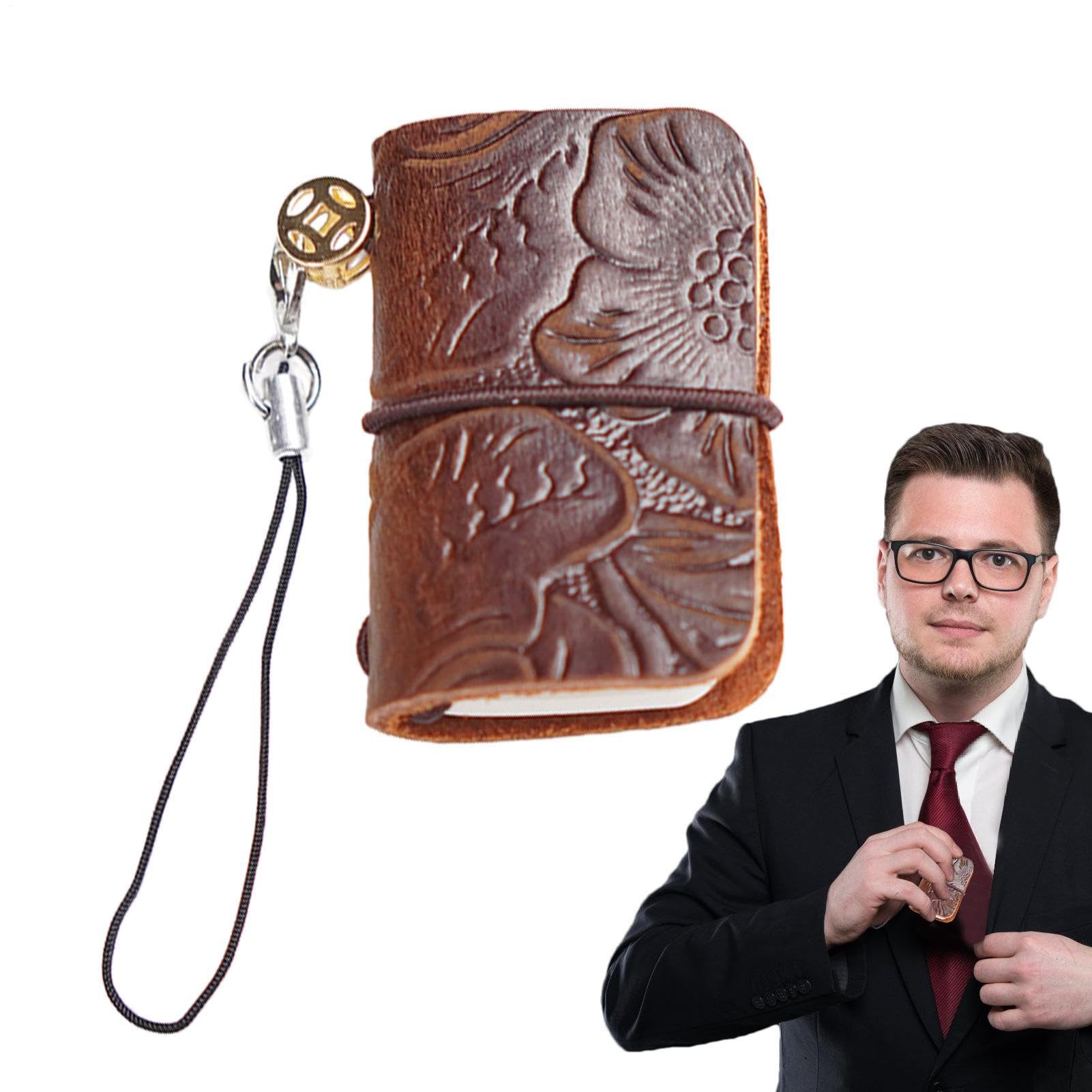 Piccolo taccuino tascabile leggero portatile in pelle robusta squisita