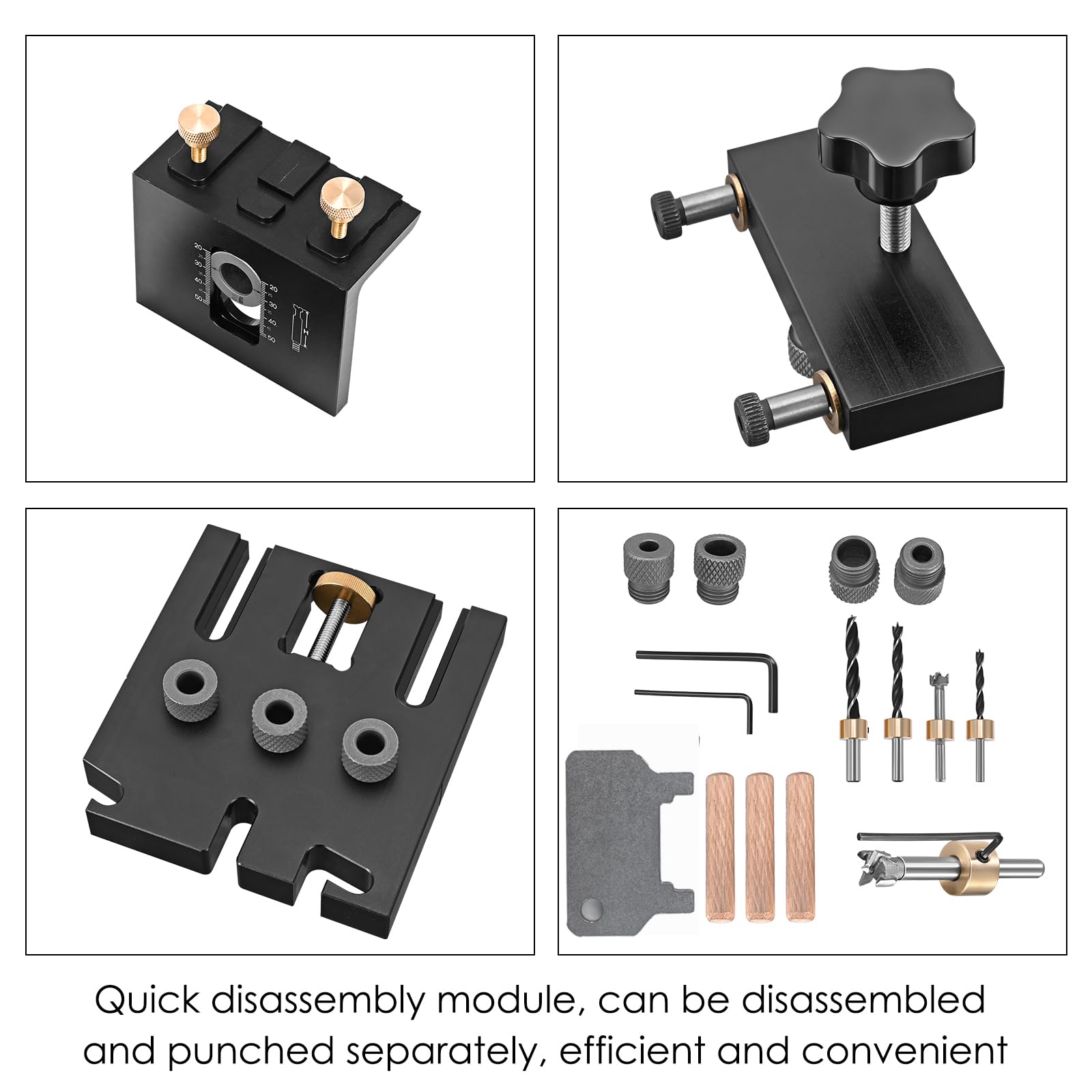 Dima per Fori a Tasca Kit di Dima per Spinatura Legno Guida di Foratura per Angolo Posizionatore Localizzatore di Fori Obliqui Carpentieri Guida di Perforazione Regolabile