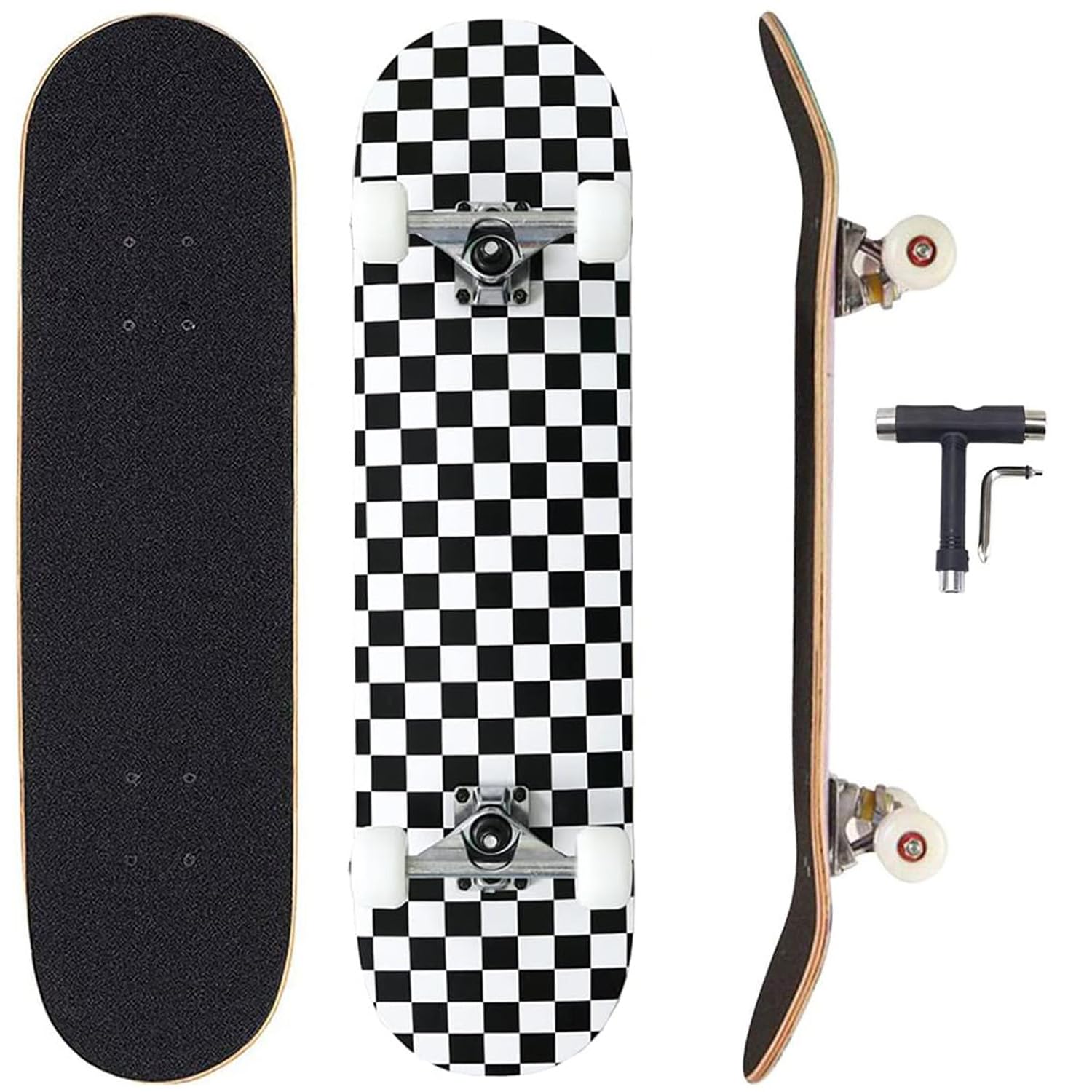 Standard Skateboards for Beginners Kids Boys Girls Youths Adults Starter-Complete Skate Boards 31x 8 Maple Wood Skateboard