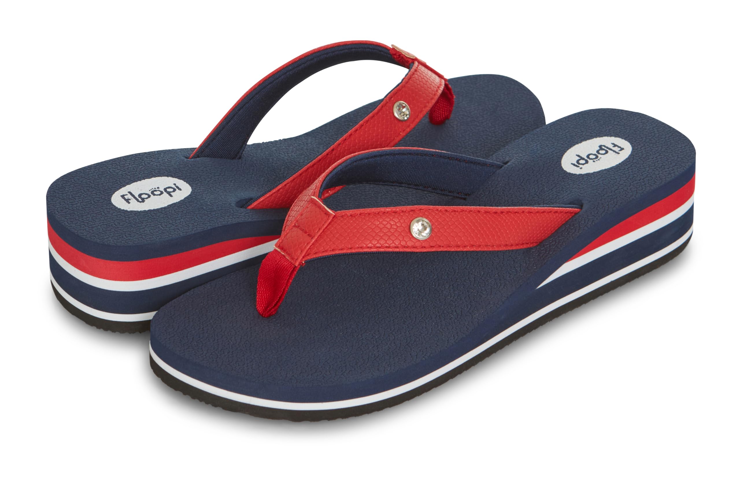 Floopi High Heel Wedge Sandals for Women-Comfort Yoga Mat Footbed for Support, Flip Flop Thong Platforms for Summer
