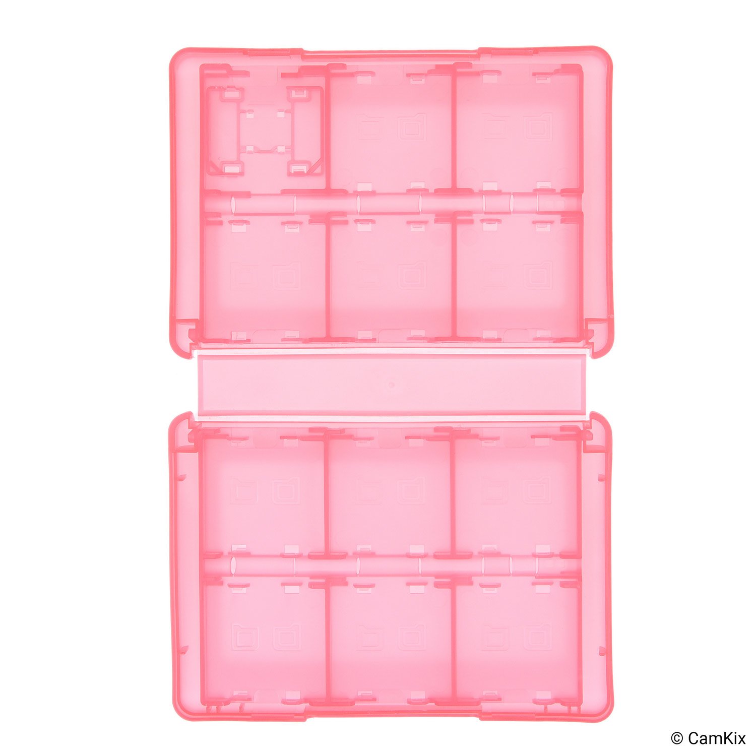 CAMKIX 2X Caja de Juego, Compatible con Nintendo 3DS - Se Adapta a hasta 44 Juegos, 4 Tarjetas SD, 4 Micro SD/TF y 4 lápices Stylus - Juego de Tarjetas Organizador - Rojo y Azul