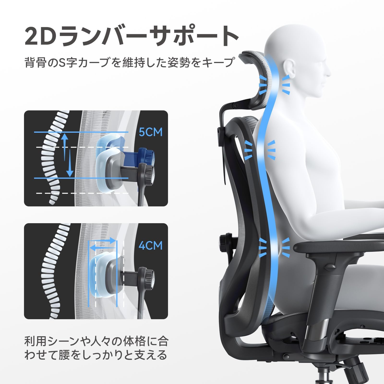 Amazon.co.jp: SIHOO M57 メッシュ オフィスチェア 椅子 人間工学 疲れ
