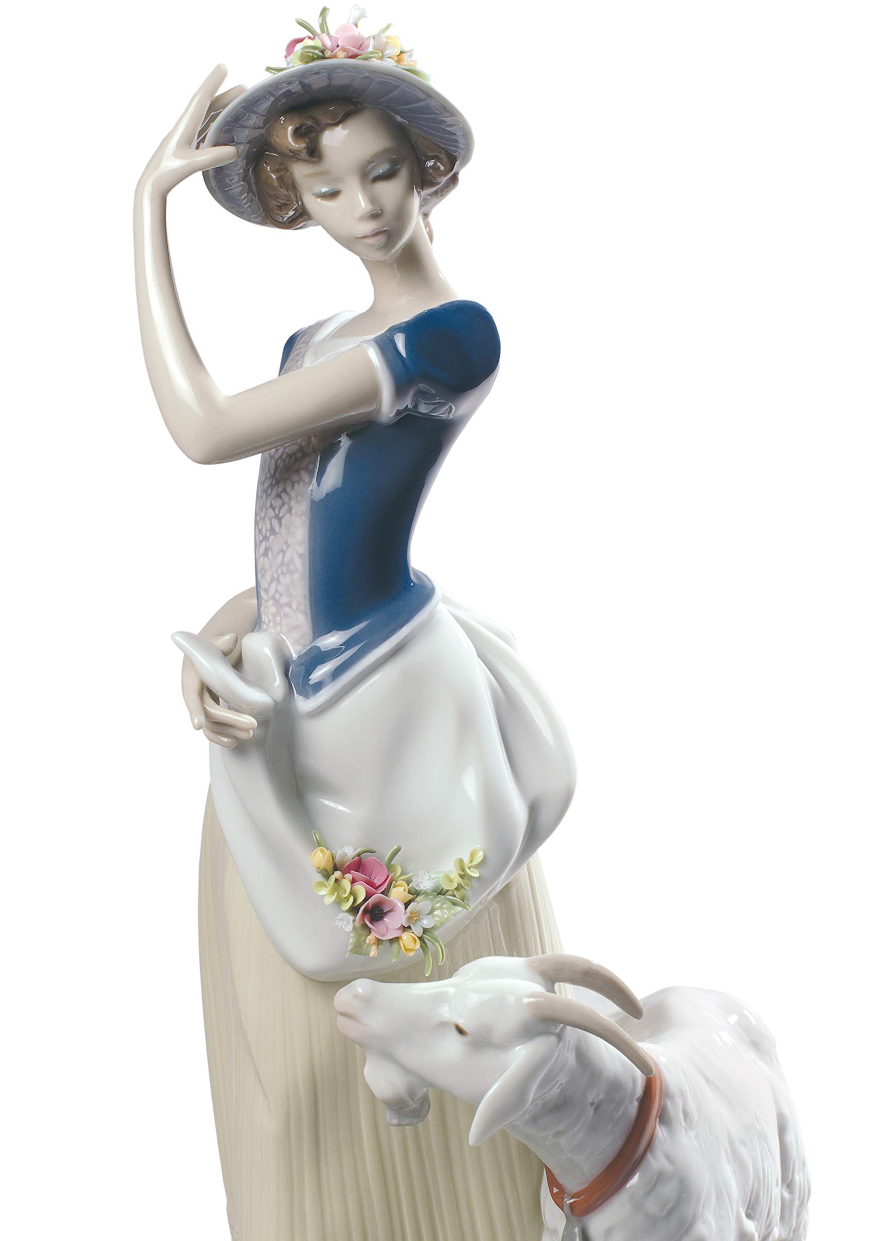 LLADRÓ Figurka Młoda Pasterka. Figurka z Porcelany Pastorka (Szopka). Figurka dekoracyjna. Porcelana luksusowa.