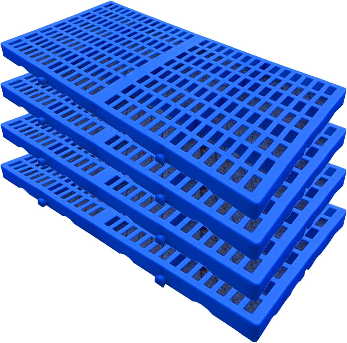 Moisture Nestable Floor Pallets, 4pc Breathable Plastic Ventilation Pallet, Waterproof Grids Article Racks, HDPE Storage Grid Pad for Garages Closets Kitchen,60 x 30 x 3cm