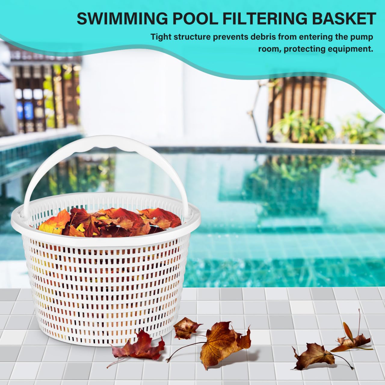 BESTonZON Cesto Skimmer para Piscina de 20 cm, Canastilla de Filtro de Piscina Grande, Recambio de Cesta de Skimmer para Filtración de Hojas y Desechos, Accesorio de Bomba Duradero
