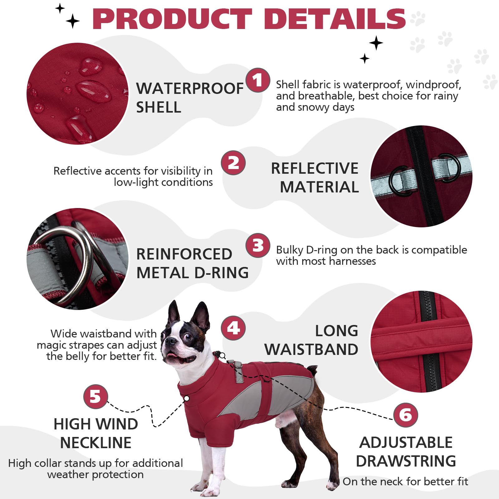 ROZKITCH Hundejacke Für Kalte Tage – Weicher Wintermantel Mit Rollkragen & Reflektierenden Streifen