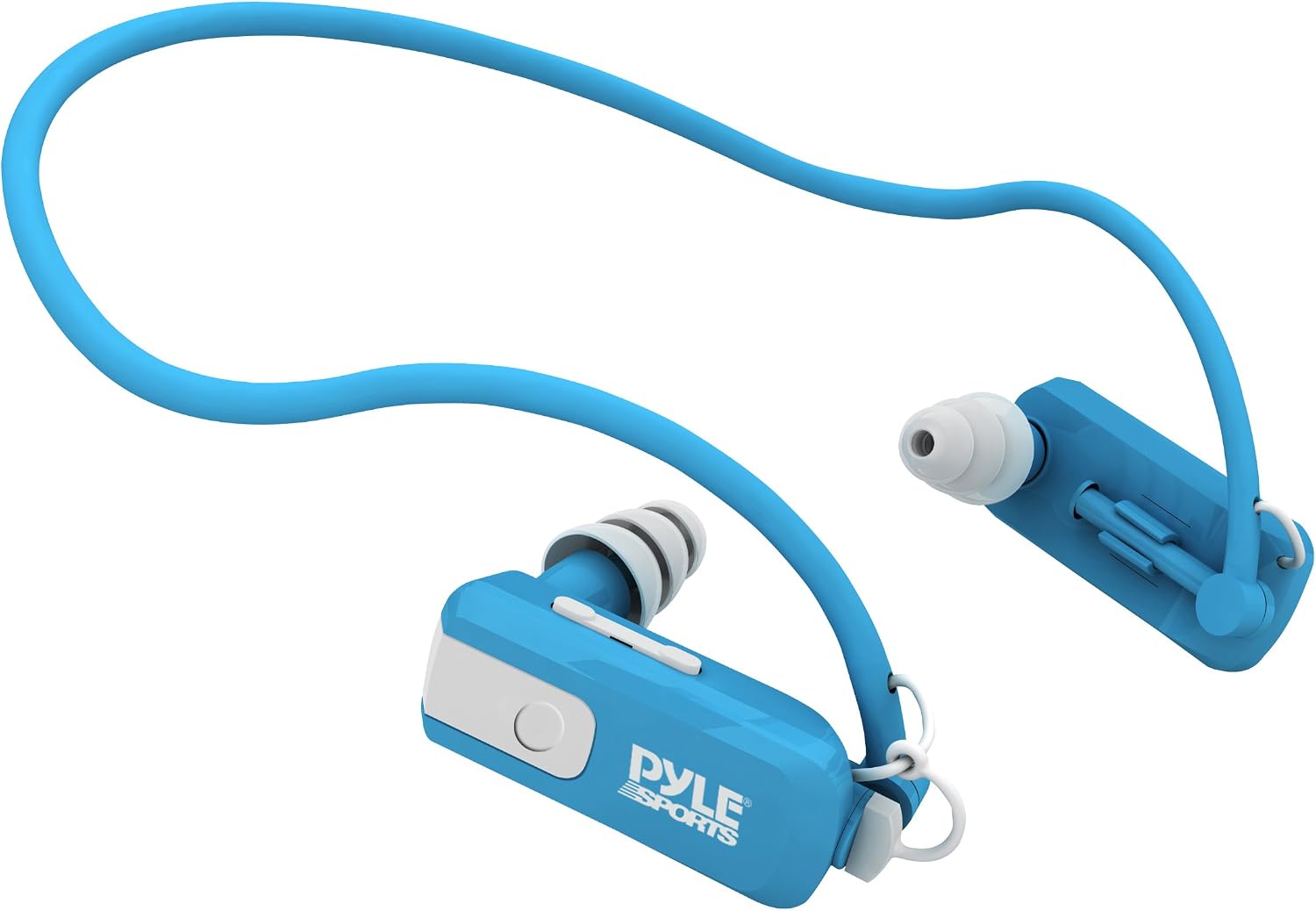 Pyle PSWB4BL Waterproof Neckband MP3 Player and Headphones for Swimming, Water Sports - Blue