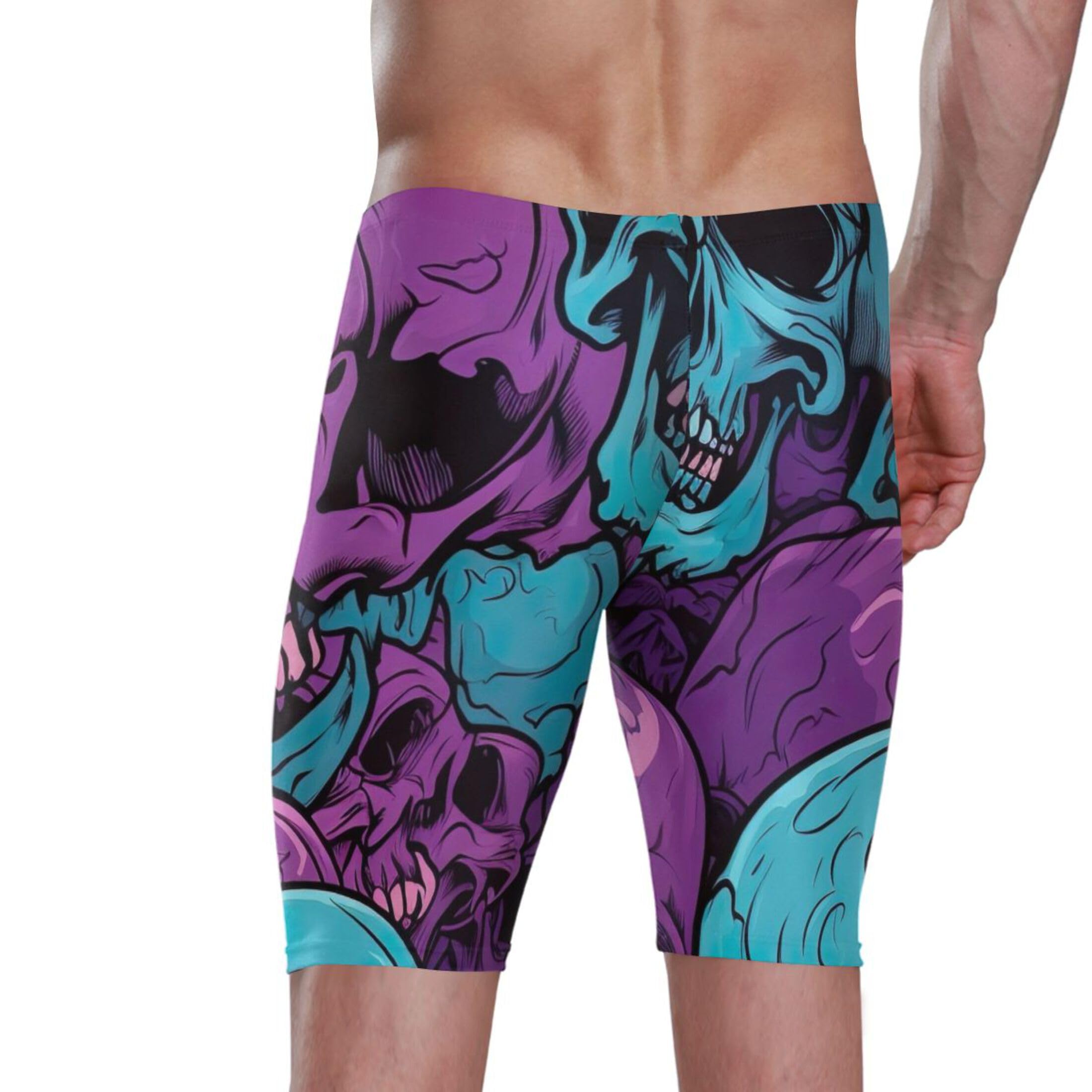 UMIRIKO Sugar Skull Gothic Men's Swim Jammers Racing & Training Swimsuit Fast, Flexible,Comfortable XXXL B0400460, 3X-Large