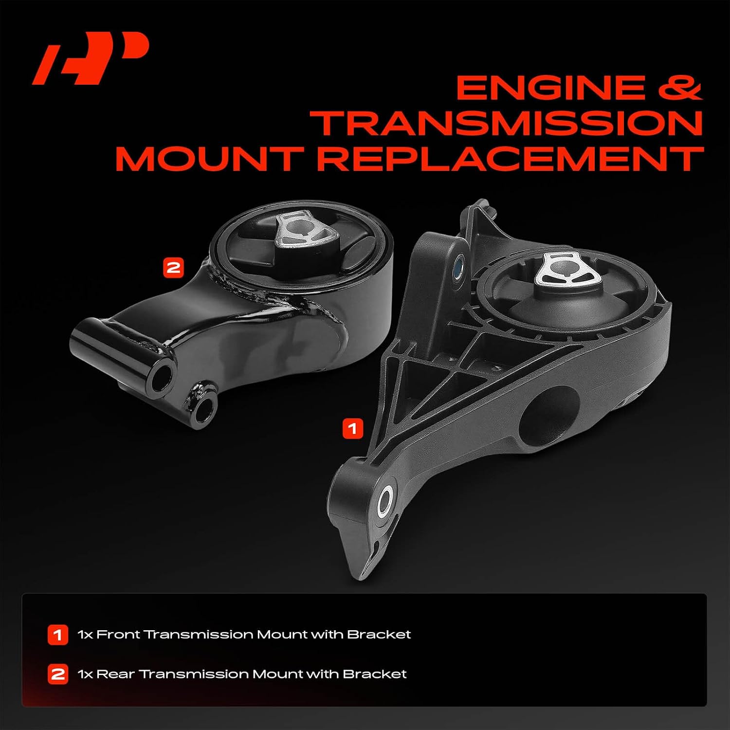 A-Premium Set of 2 Transmission Mount Kit Compatible with Chevrolet Malibu 2013-2015, Impala 2014-2020, Impala Limited 2014-2016 & Buick LaCrosse 2010-2016, Regal 2014-2017, Allure & Cadillac SRX, XTS