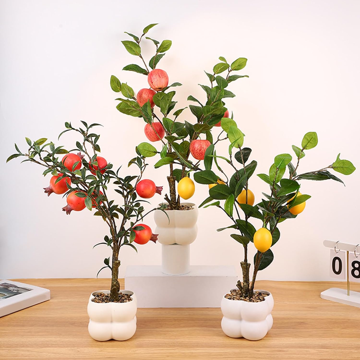 Decorative Fruit Tree Model Simulated Bonsais Realistic Potted Plant Living Room Ornament Office Desk Decoration Indoor Plant Decoration