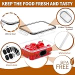 24 Conditionner les contenants de préparation des repas, PRAKI Ensemble de contenants de stockage alimentaire avec Lids.Conteneurs de préparation d'aliments en plastique pour les organisateurs de cuisine de garde-manger et de stockage, sans BPA, sans fuite, micro-ondes/laveuse à vaisselle