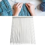 11 Pairs Knitting Needles Set, Straight Single Pointed Metal Knitting Needles 14 Inches Length Different Sizes 2.0mm to 8.0mm for Handmade DIY