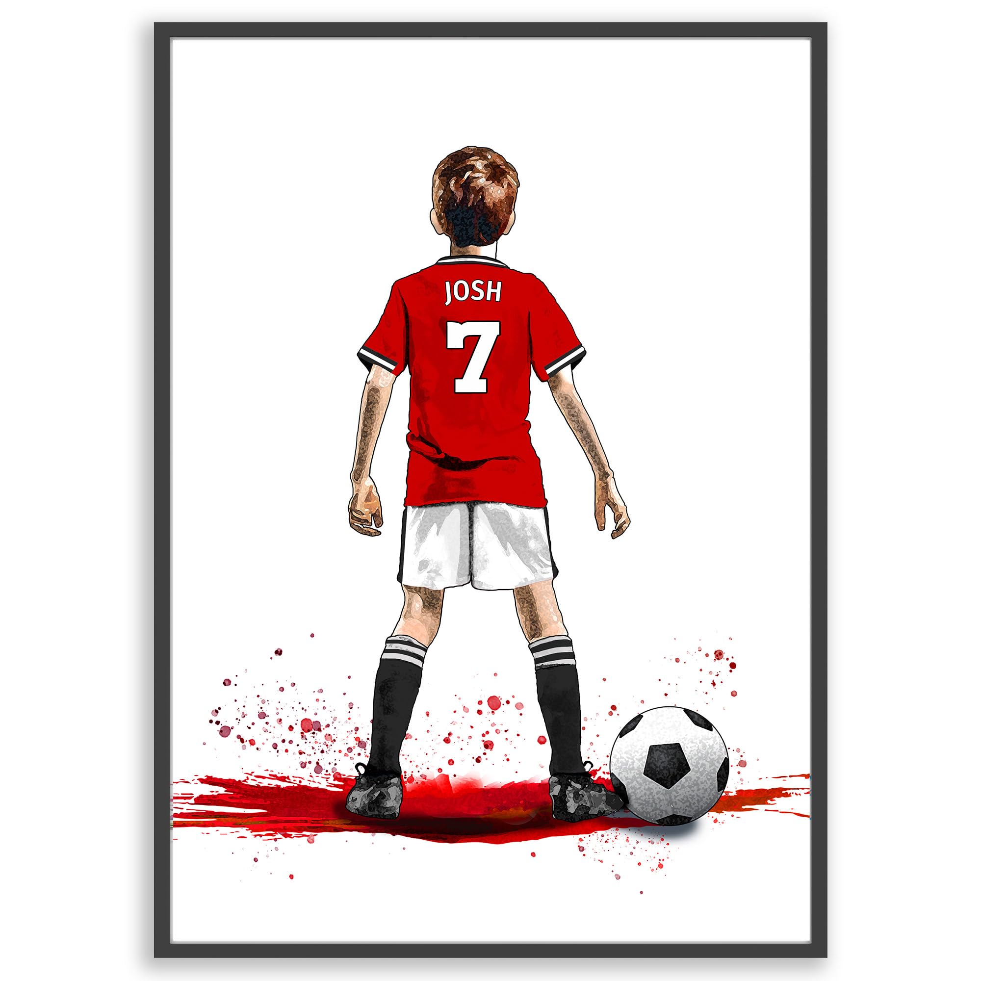 Personalised Manchester United Gifts for Boys Wall Art Poster (Unframed)
