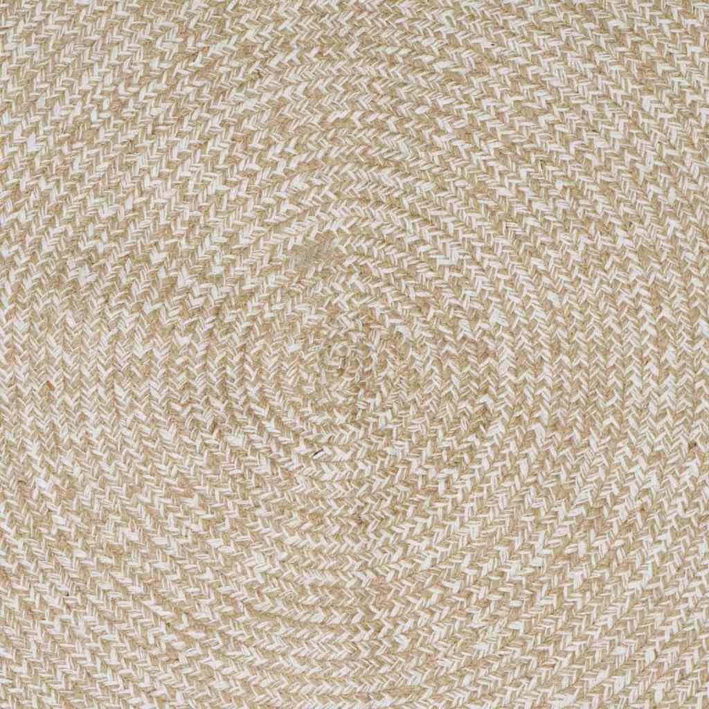 vidaXL Tapis de Zone Naturel et Blanc 120 x 120 cm Jute