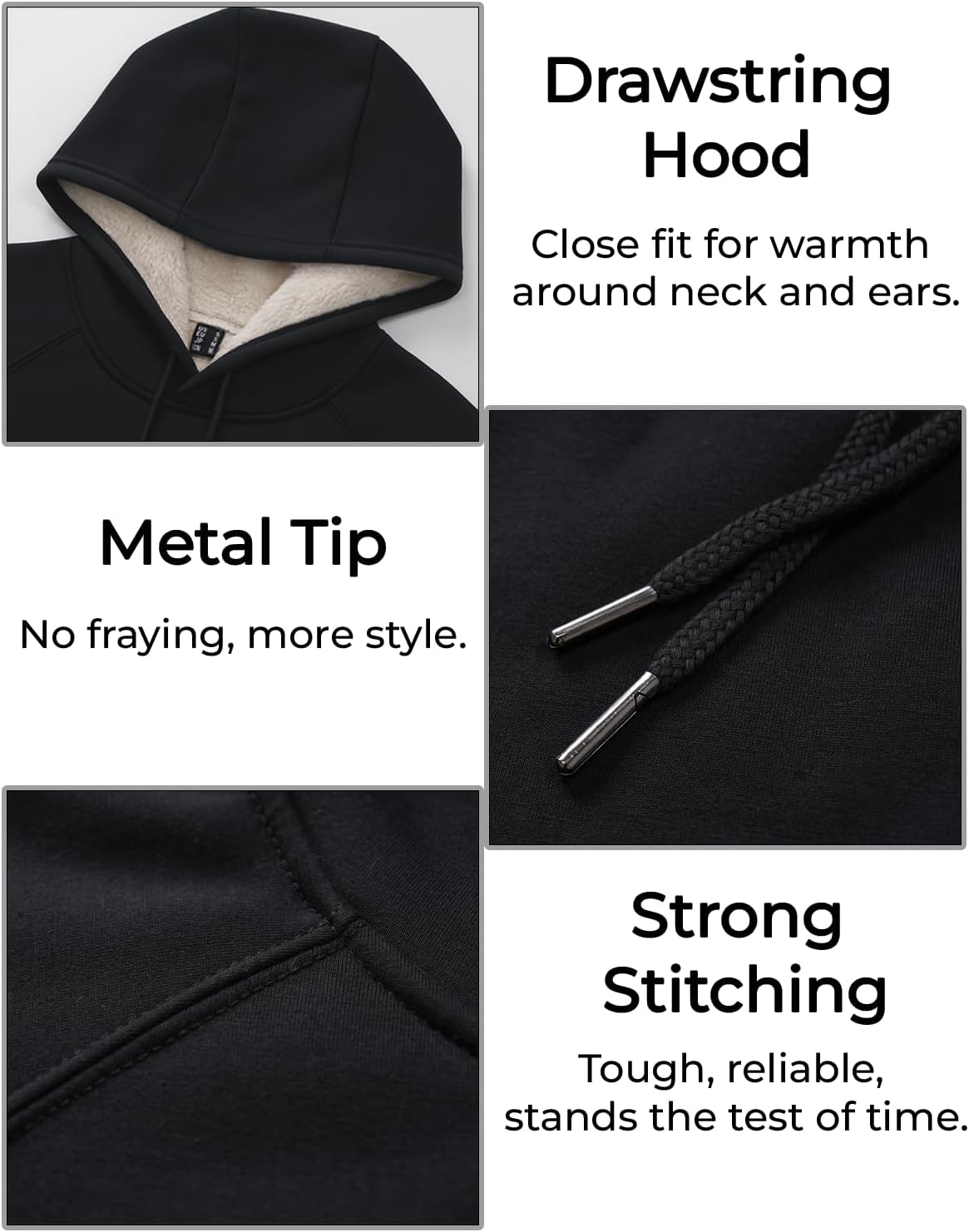 Boladeci Men's Sherpa Hoodie Pullover Heavyweight Thermal Fleece Lined Hooded Sweatshirt for Cold Weather Warm - Image 5