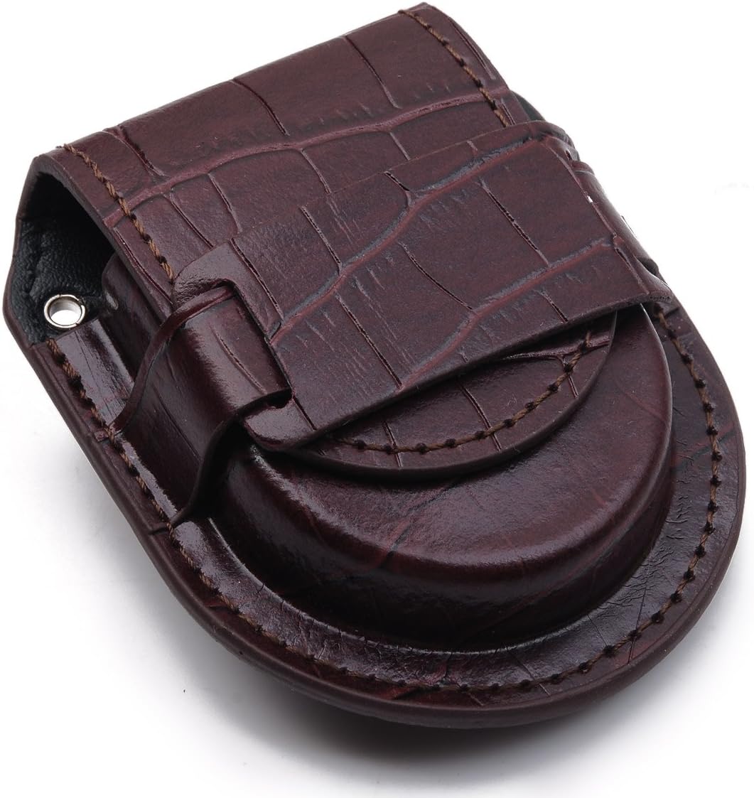 Hydia Vintage Brown with Texture Pattern on The Leather Pocket Watch Holder Purse Pouch Bag