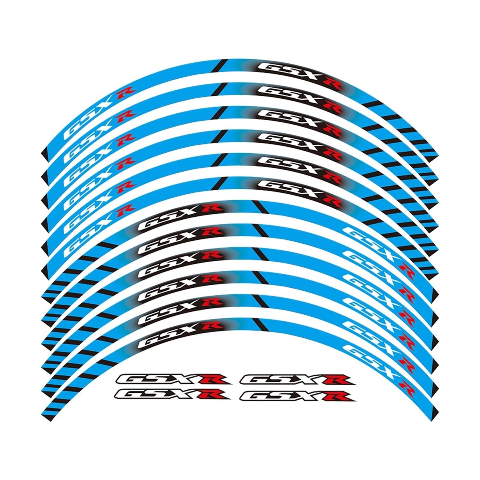 Motorcycle Wheel Stickers Rim Reflective Decals for Suzuki GSXR 250 400 600 1000 750 GSXR1000R GSXR1000 GSXR600 Decorative(Color2)