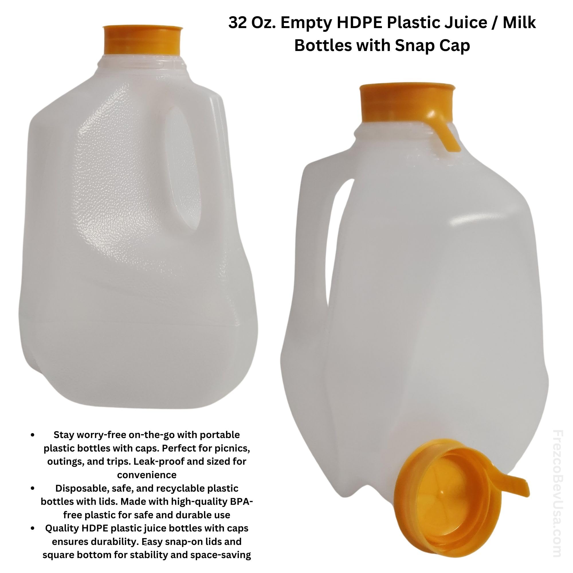 Amazon.com: FIJIAN MADE (6 Pack x 32 Oz Ea) Mini Milk Jugs Plastic