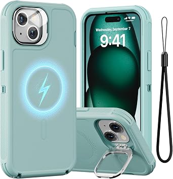 Follaroma for iPhone 15 Plus Case,Magnetic,Heavy Duty Case,6.7,Mint
