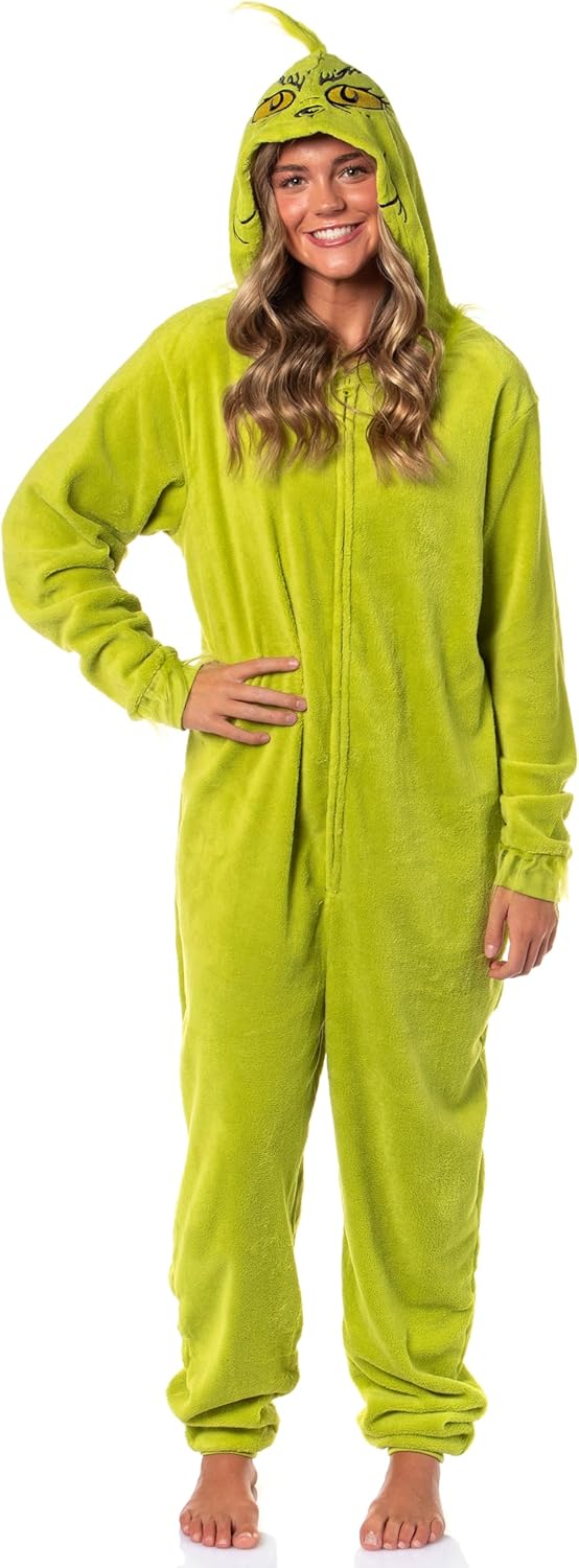 Dr. Seuss GRINCH Who Stole Christmas Hooded Pajama Union Suit - Image 4