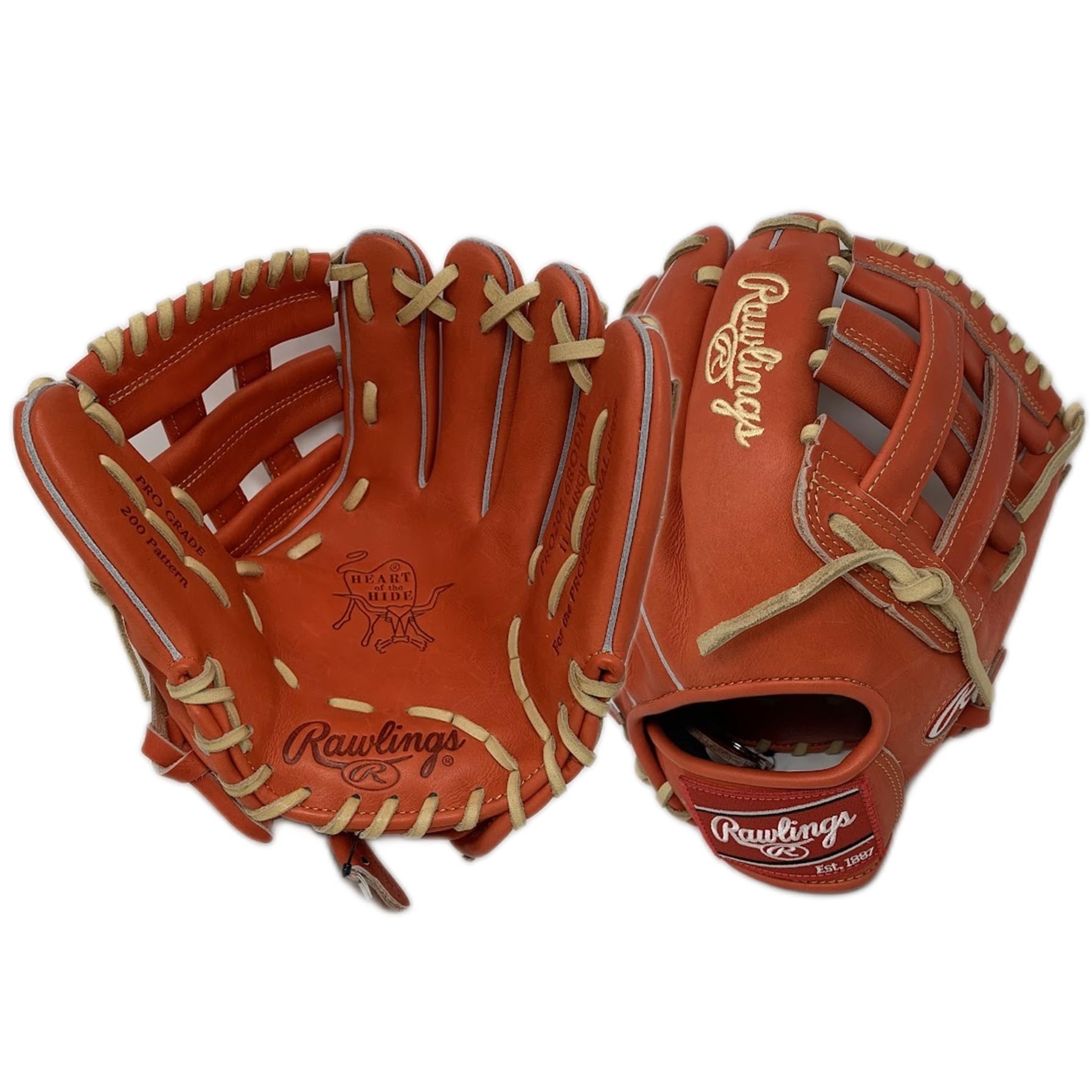 Rawlings | Heart of The Hide Baseball Glove | Red-Orange |Standard
