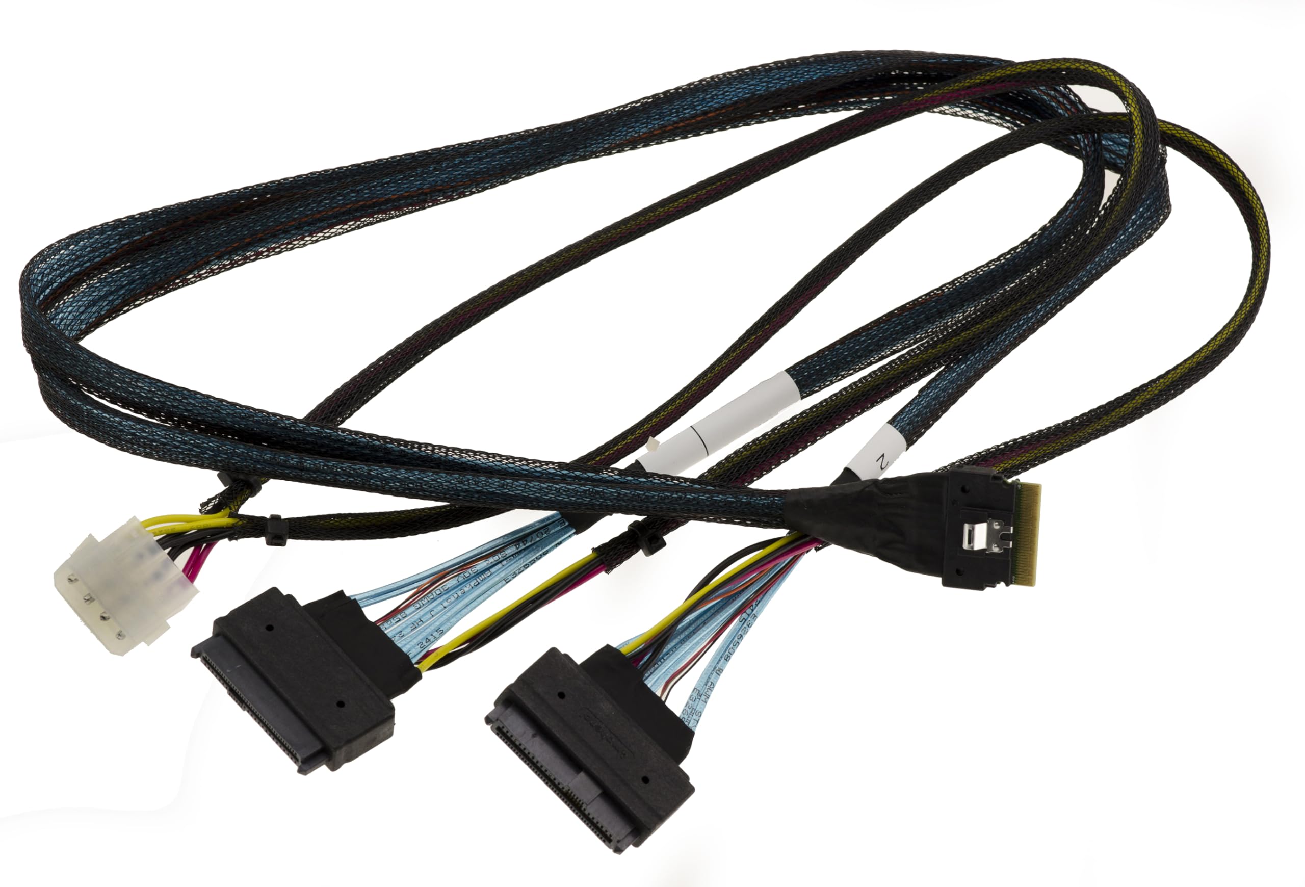 KALEA-INFORMATIQUE Cavo PCIe 4.0 con connettori Slim SAS SFF-8654 8i 74 pin a 2x SFF-8639 68 pin U2 U3 lunghezza 70 cm