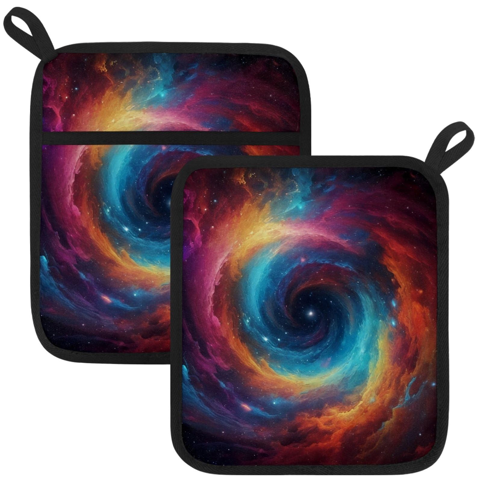 VAPOKF Colorful Starry Sky Pot Holder, Heat Resistant Oven Cloths, Potholders & Oven Gloves, for Kitchen Cooking & Baking, Thick & Safe, Protection of Hands From Hot Utensils
