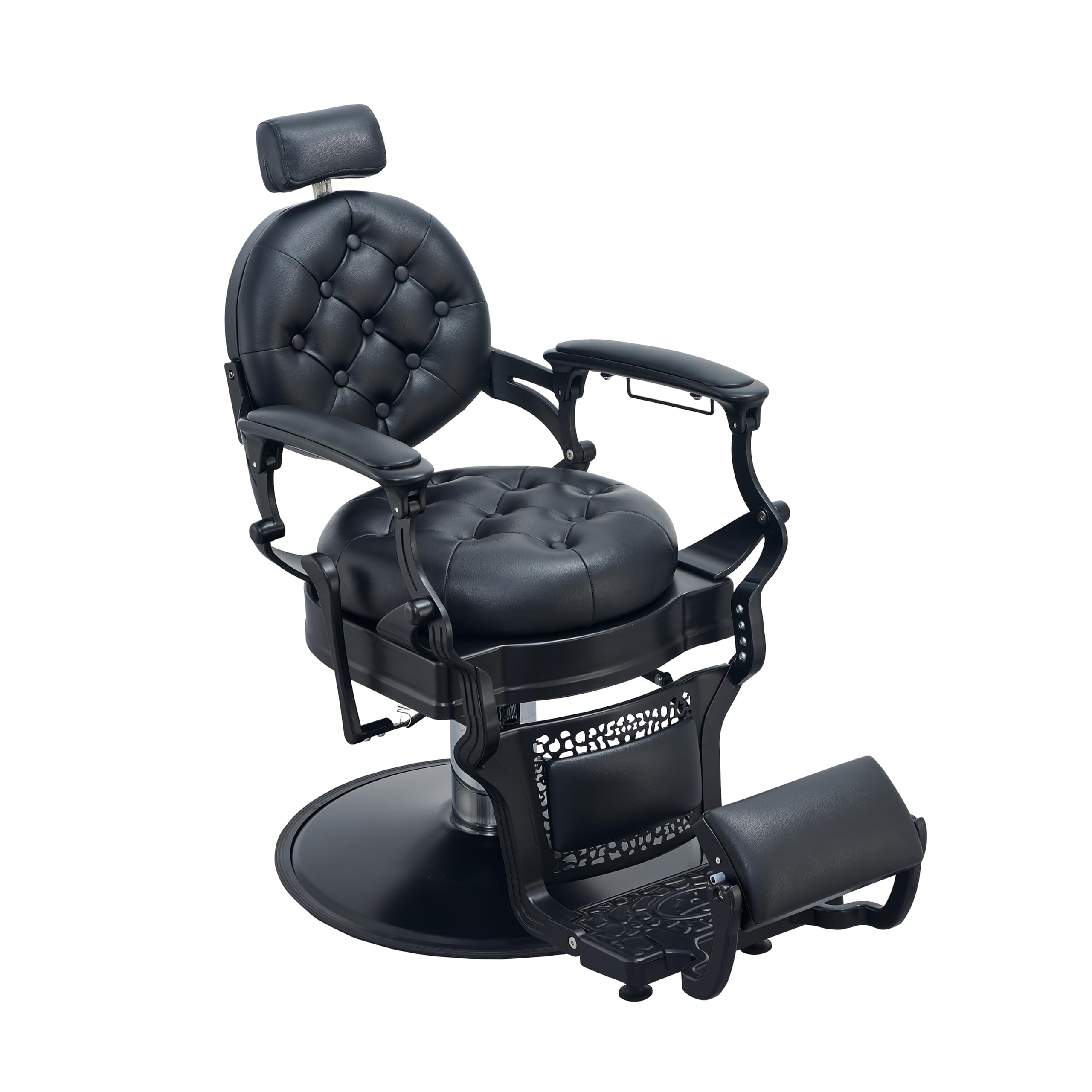 Photo 1 of Coczeb Barber Chair Heavy Duty (700LB Capacity) - Professional Multi-Function Salon Chair for Hairdressing, Beauty, Tattoo, Massage(All Black)