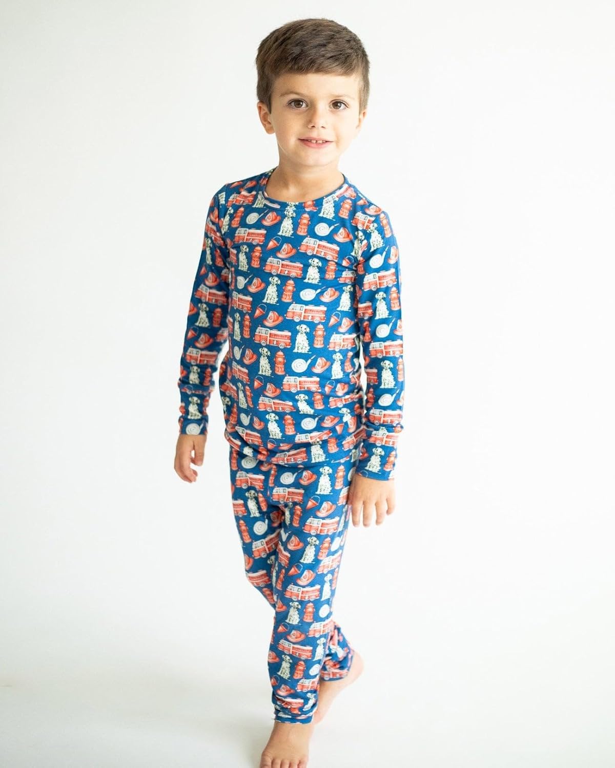 Lev Baby Blue Bamboo Pajama 2-Piece Lounge Set, Sustainable Pajamas, Long Sleeve, Washable, Cute Pajama Jumper