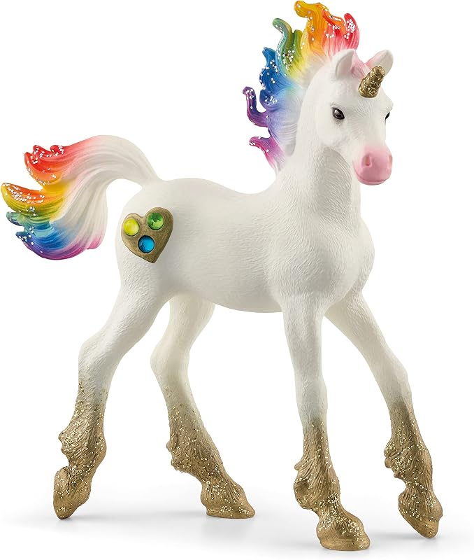 Bayala - Rainbow Unicorn Foal Toy Figurine - Kids 5+ | 70727 | Unicorn Figurine, Fantasy Toy for Girls 5+, Magical Collectible, Screen-Free Imaginative Pretend Play, Fairy Animal Figure