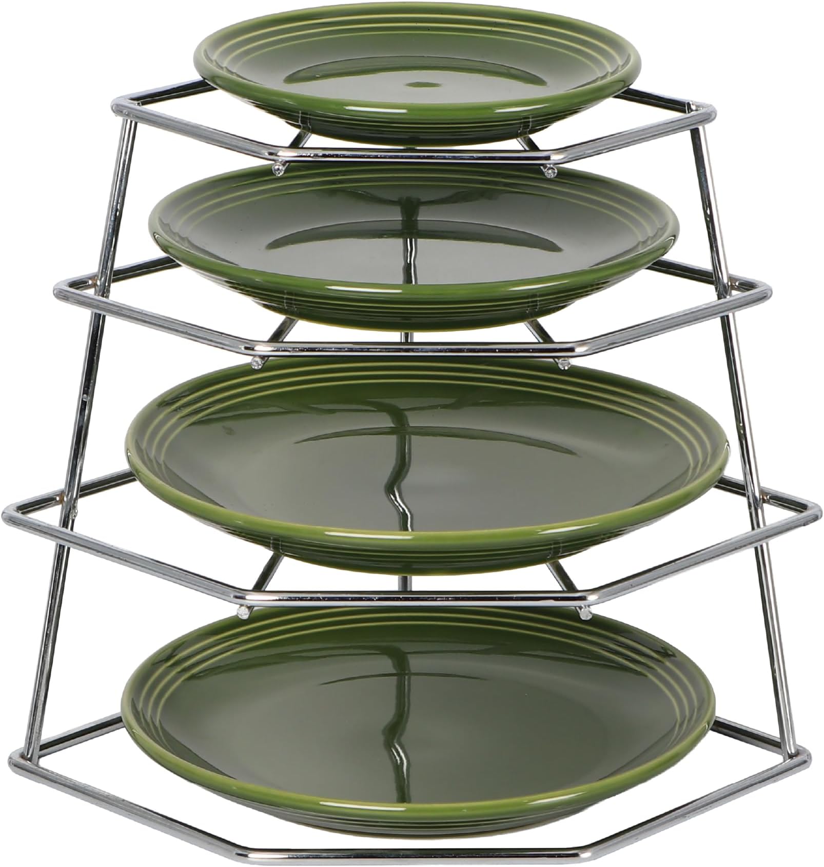 Buckingham 4 Tier Corner Plate Rack Kitchen Cupboard Organiser Premium Quality Dish Rack Space Saver Shelf Organiser 23 Cm (Chrome)