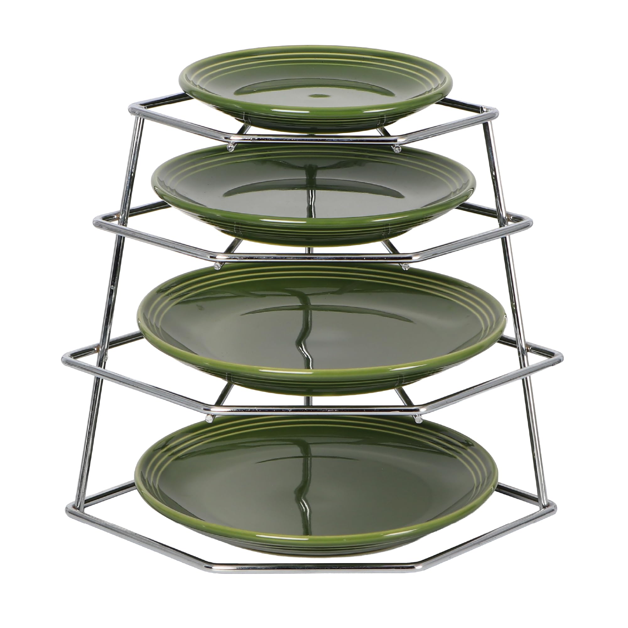 Buckingham Chrome 4 Tier Corner Plate Rack Kitchen Cupboard Organiser Premium Quality Dish Rack Space Saver Shelf Organiser 23 Cm (Chrome)