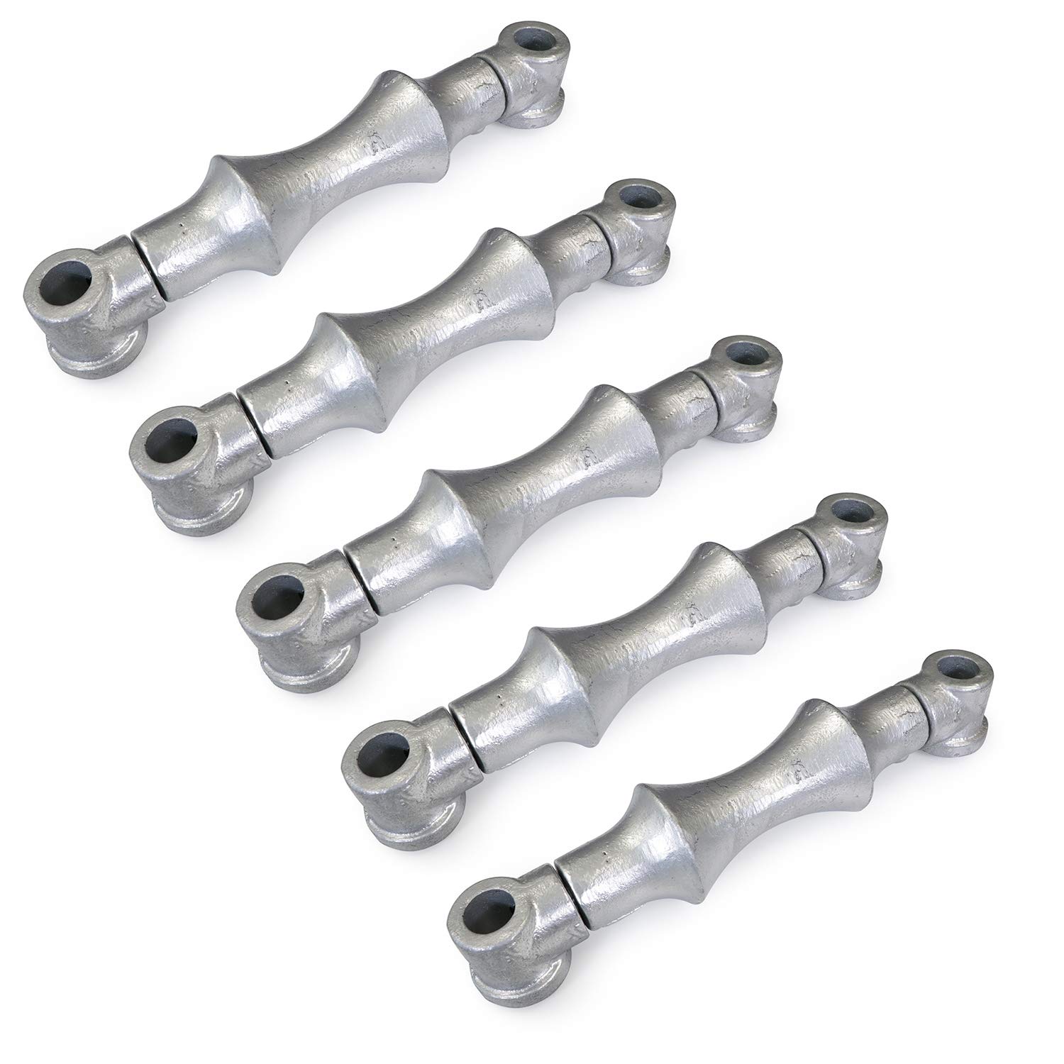 Highcraft ISTB-IE10-5 - Rullo per tubi a doppia asta con presa in acciaio zincato a caldo, 10 ", confezione da 5, colore: Cromo