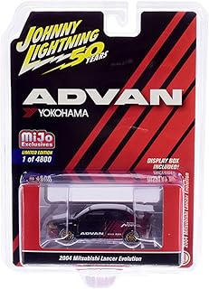 2004 Mitsubishi Lancer Evolution ADVAN Yokohama JL 50th Anniversary Ltd Ed 4800 pcs 1/64 Diecast Car by Johnny Lightning JLCP7216