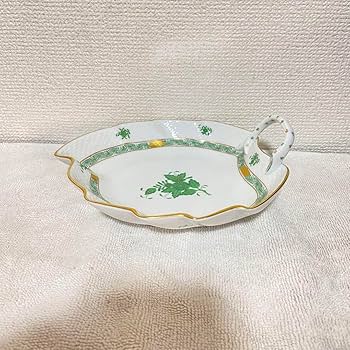 ヘレンド　アポニーグリーン　プレート　取手付き　大皿　AZ170 ヘレンド アポニーグリーン プレート 取手付き 大皿 AZ170