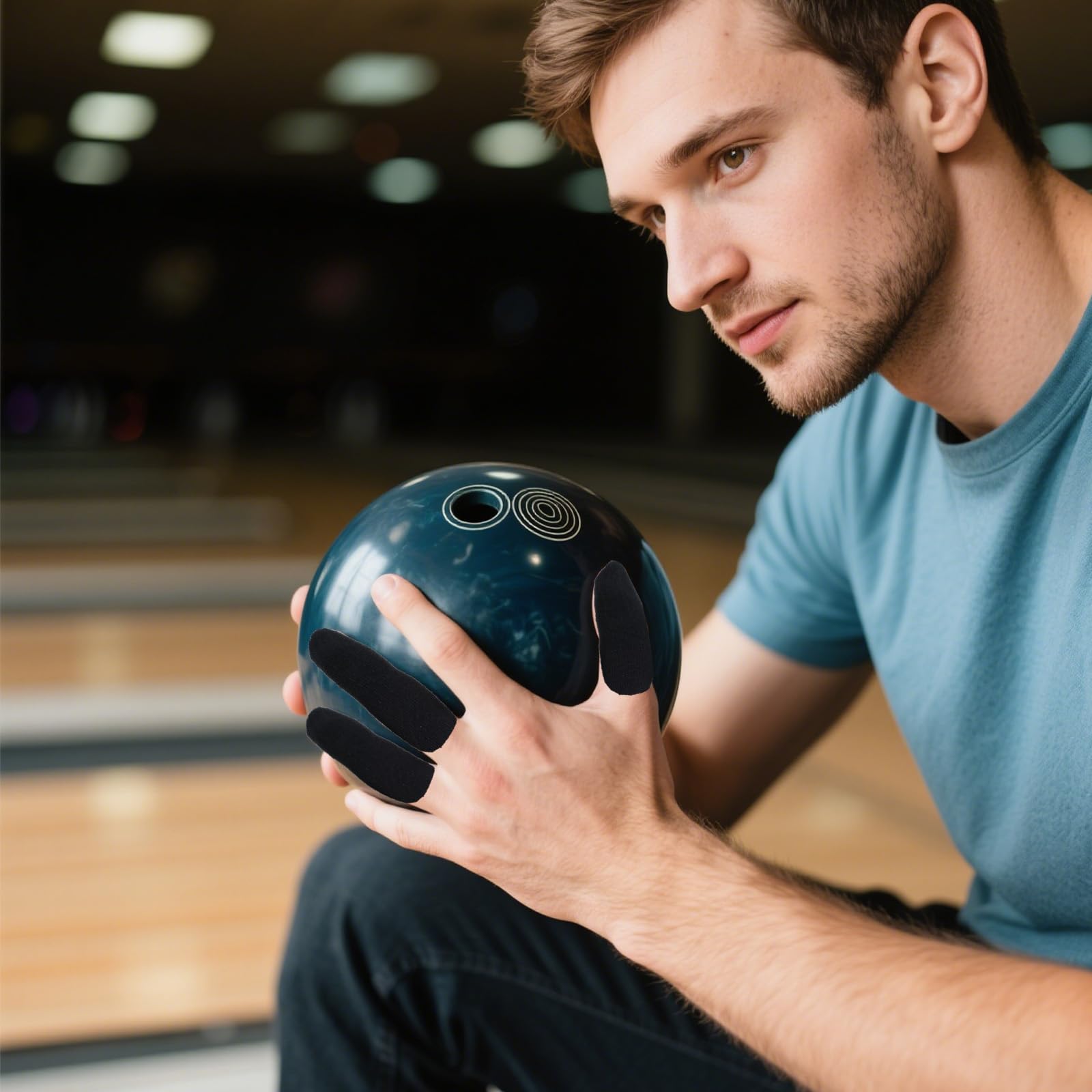 Hariendny Lot de 120 bandes adhésives de protection pour le pouce et le bowling, accessoires de bowling pour homme et femme (noir)