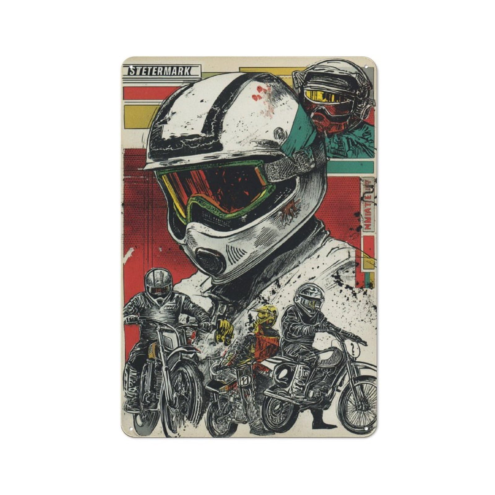 Metal Plaque 30x20cm with Racing Spirits for Garage Wall, Retro Decor, for Themed Interiors in Garages And Workshops