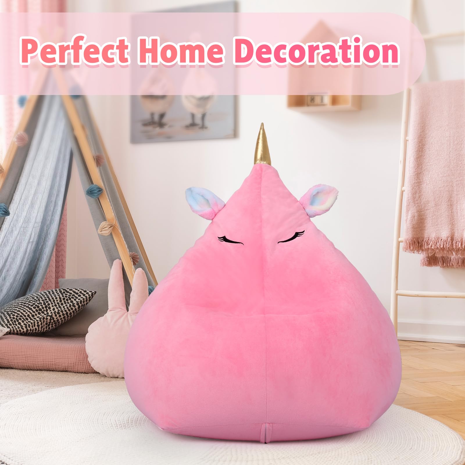 Sac Pouf Rangement Jouets En Peluche - Housse Seule Motif Dinosaure - Transforme Désordre En Décoration