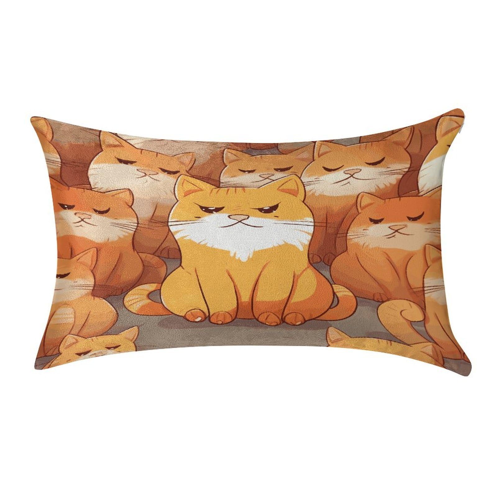 Fekiloot Style Orange Cats Pillow Covers Home Decor Pillow Cases
