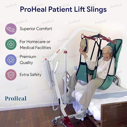 Miniatura 5 de ProHeal Eslinga universal de malla de cuerpo completo con apertura de tocador, mediano, 53 pulgadas de largo x 40 pulgadas, eslingas de poliéster