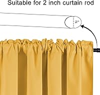 Vista 4 de Cenefas Keqiaosuocai para ventanas, con bolsillo para barra de ventana, cortinas opacas para dormitorio, sala, cocina, sótano