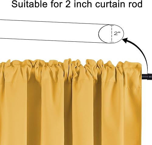 Miniatura 4 de Cenefas Keqiaosuocai para ventanas, con bolsillo para barra de ventana, cortinas opacas para dormitorio, sala, cocina, sótano
