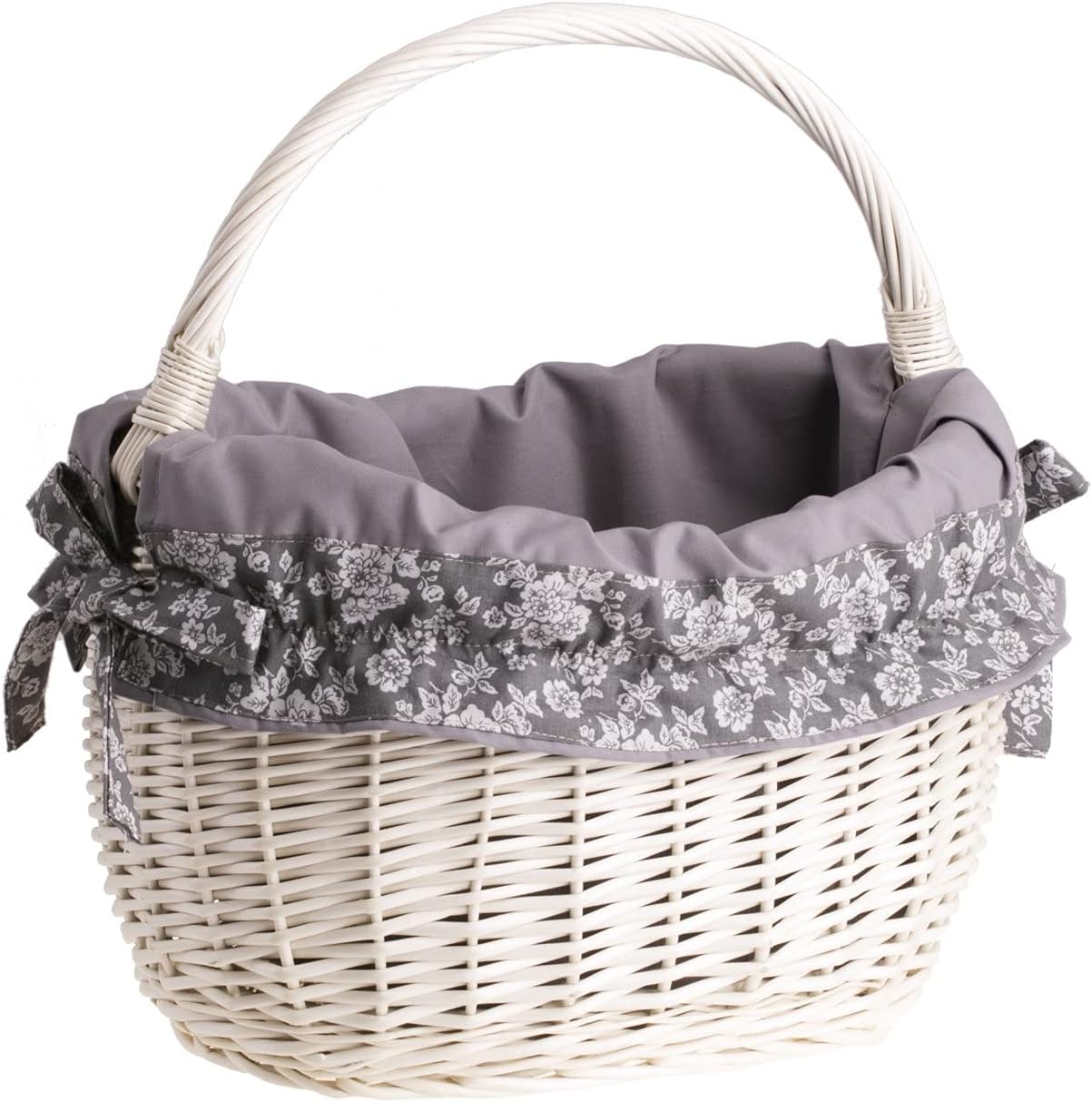 e-wicker24 Wicker Shopping Basket with Handle Stylish Fruit Basket Hamper Retro Woven Hamper Basket Empty Gift Basket Wicker Basket for Gifts Unique Easter Hamper Basket for Hampers