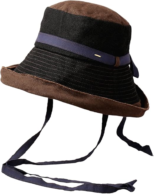 Amazon Ca4la 広つばハット 洗える Uvカット デイリー フェス 小顔 日除け レジャー オールシーズン カジュアル リボン あご紐 コットン サイズ調節付き Tku レディース Brn Onesize ハット 通販