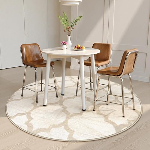 Miniatura 3 de Lahome Alfombras Redondas Marroquíes - 4x4 Lavables Antideslizantes Pequeña Alfombra de Área Redonda Suave Alfombras Circulares para Dormitorio