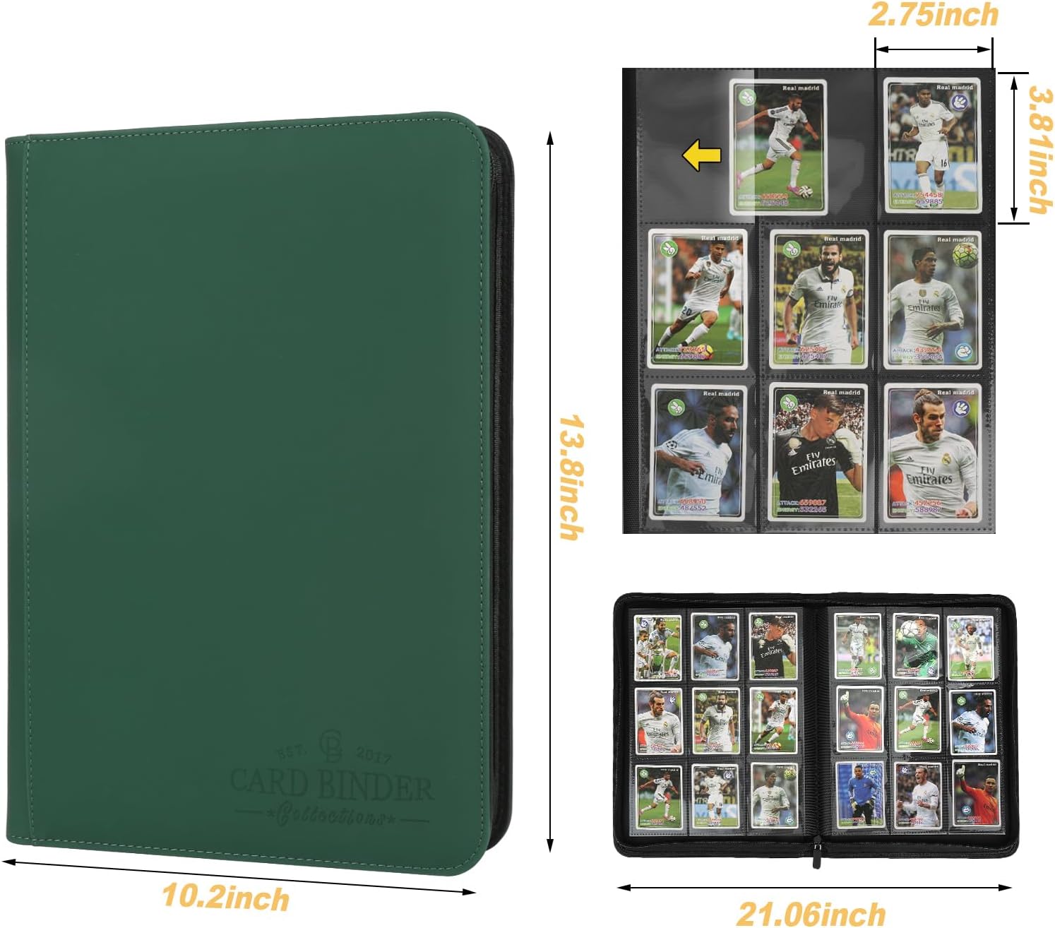 Trading Card Binder, Card Collection Binder Album Folder with 540 Side Loading Pockets, 9 Pocket Trading Card Album Folder for TGC,MTG, Baseball Cards, Yugioh image 4